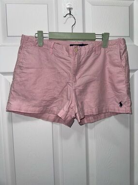 Ralph Lauren Pink Oxford Cotton Chino Shorts 3" Inseam Size 8